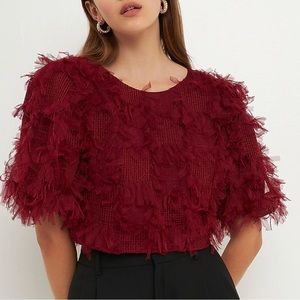 Endless Rose Burgundy Textured Blouse